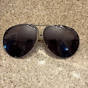 Porsche Design Gold Aviator Sunglasses
